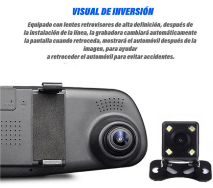 RETROVISOR CON CÁMARA DELANTERA Y TRASERA